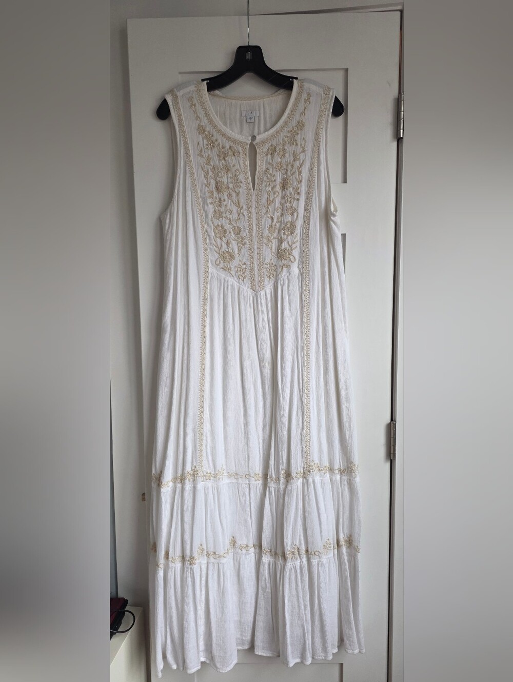 Womens Embroidered White Dress